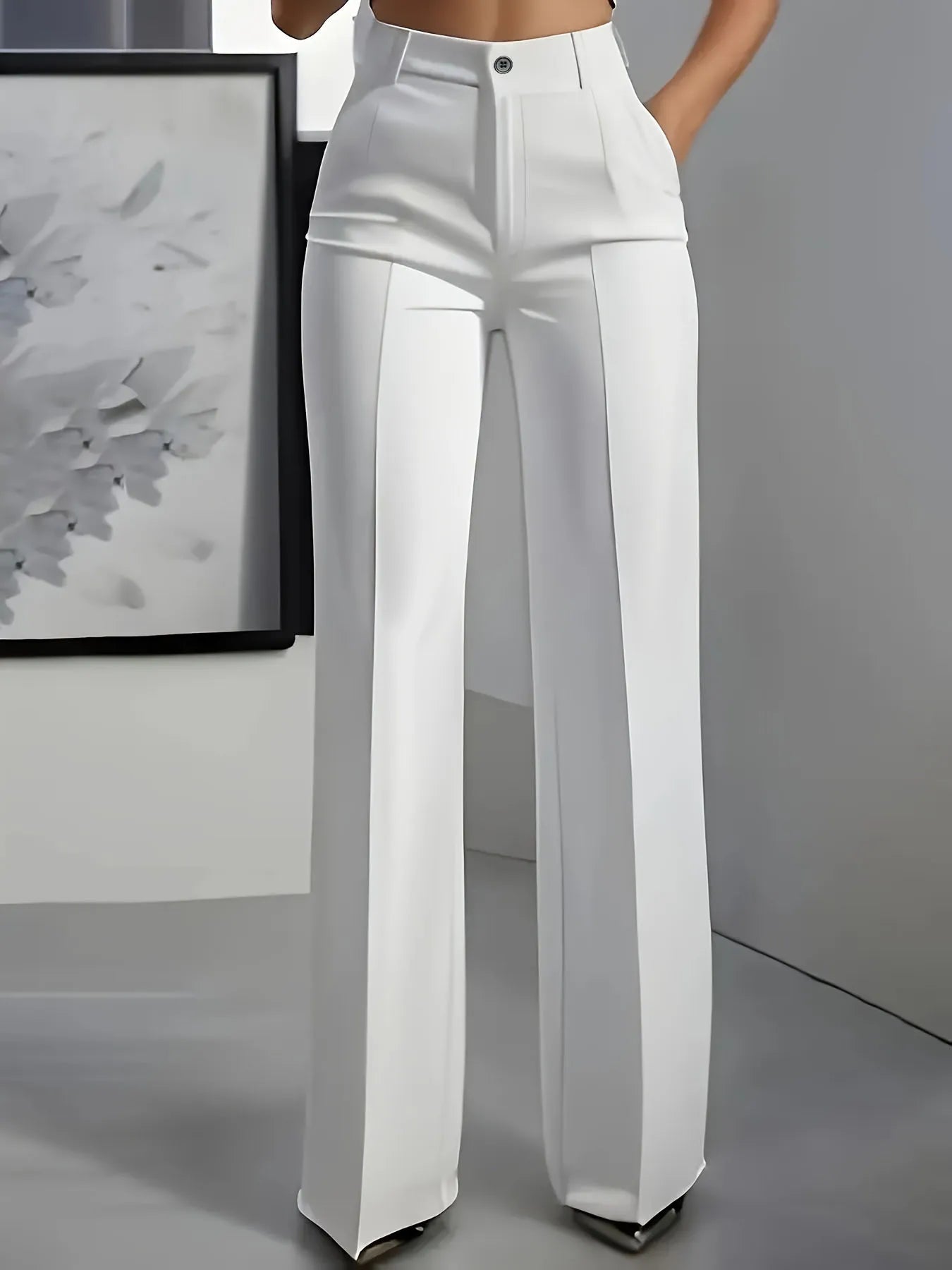 Draped Wide-Leg Trousers