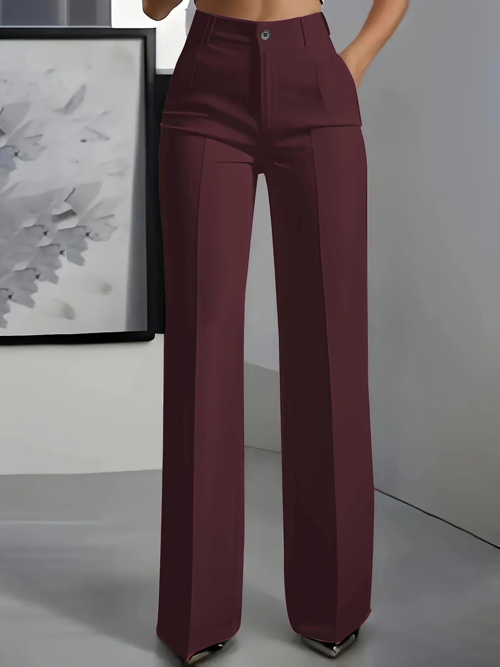 Draped Wide-Leg Trousers