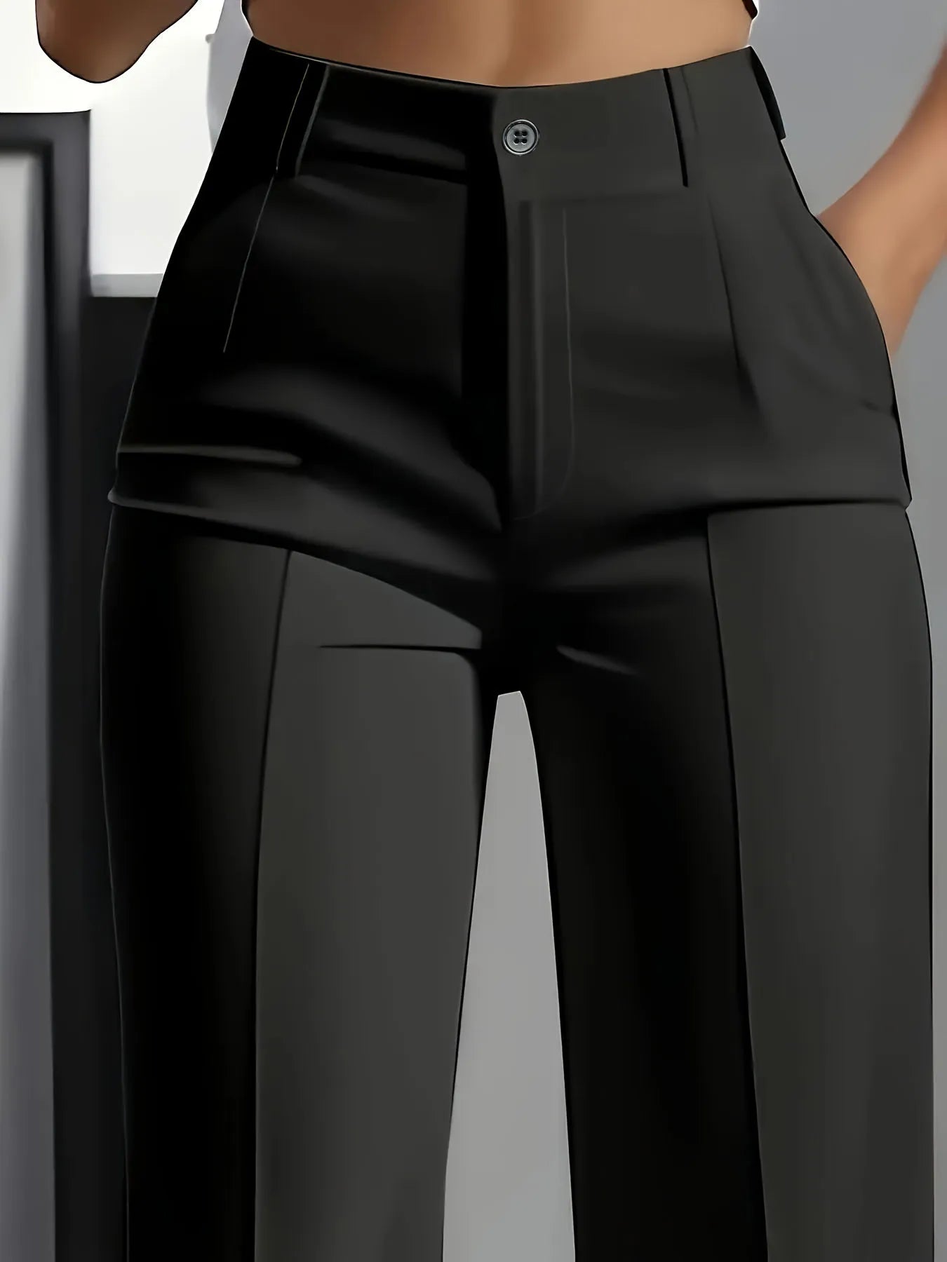 Draped Wide-Leg Trousers