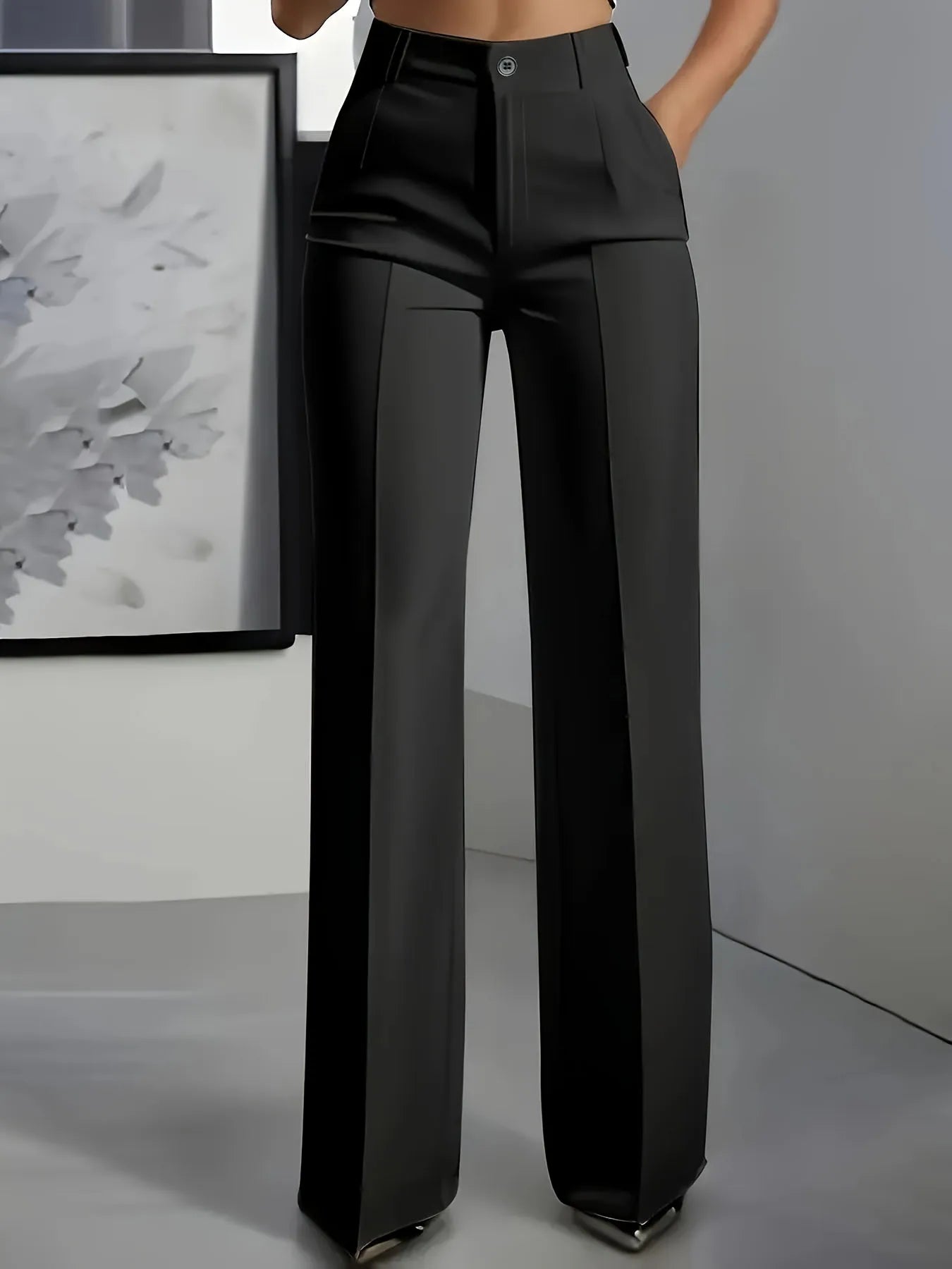 Draped Wide-Leg Trousers
