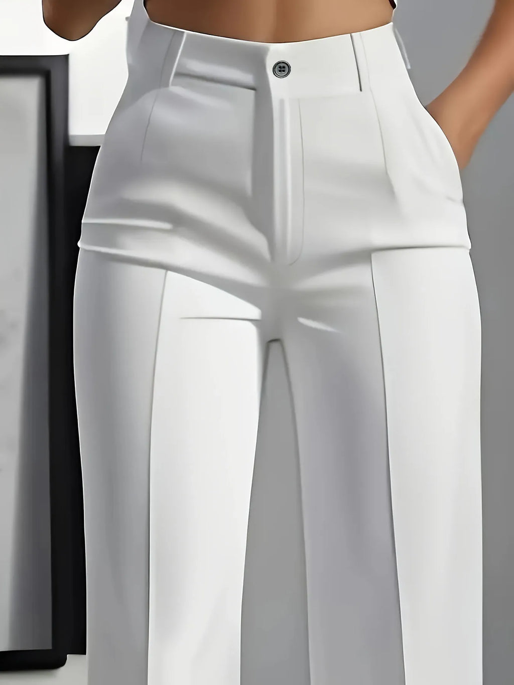 Draped Wide-Leg Trousers