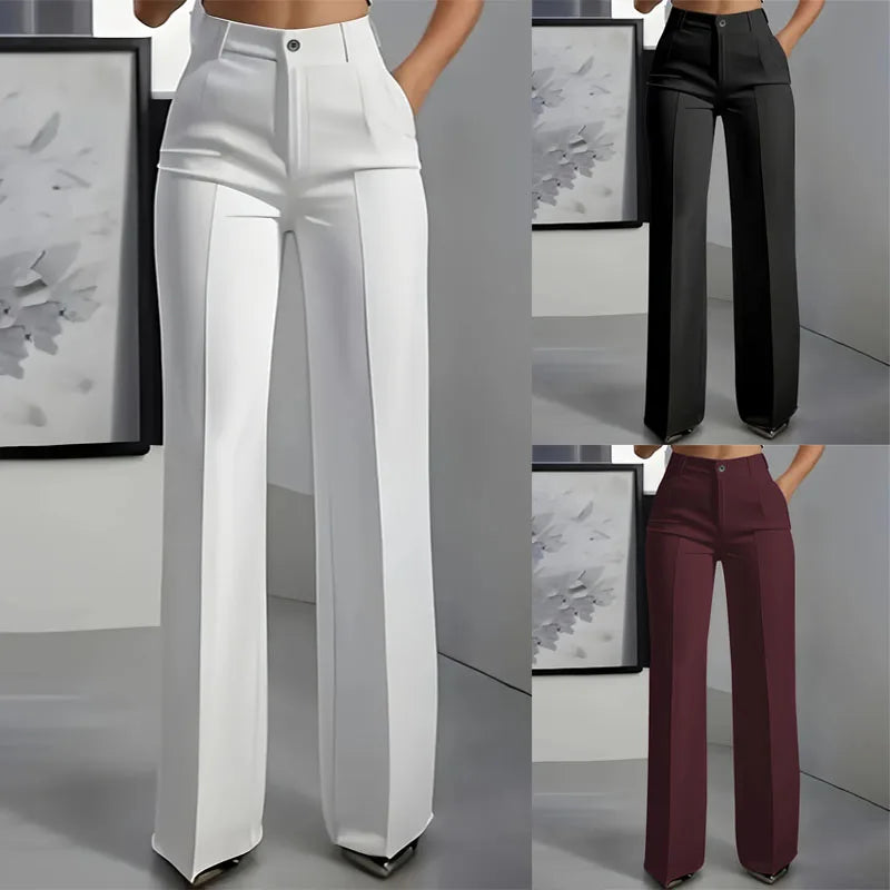 Draped Wide-Leg Trousers