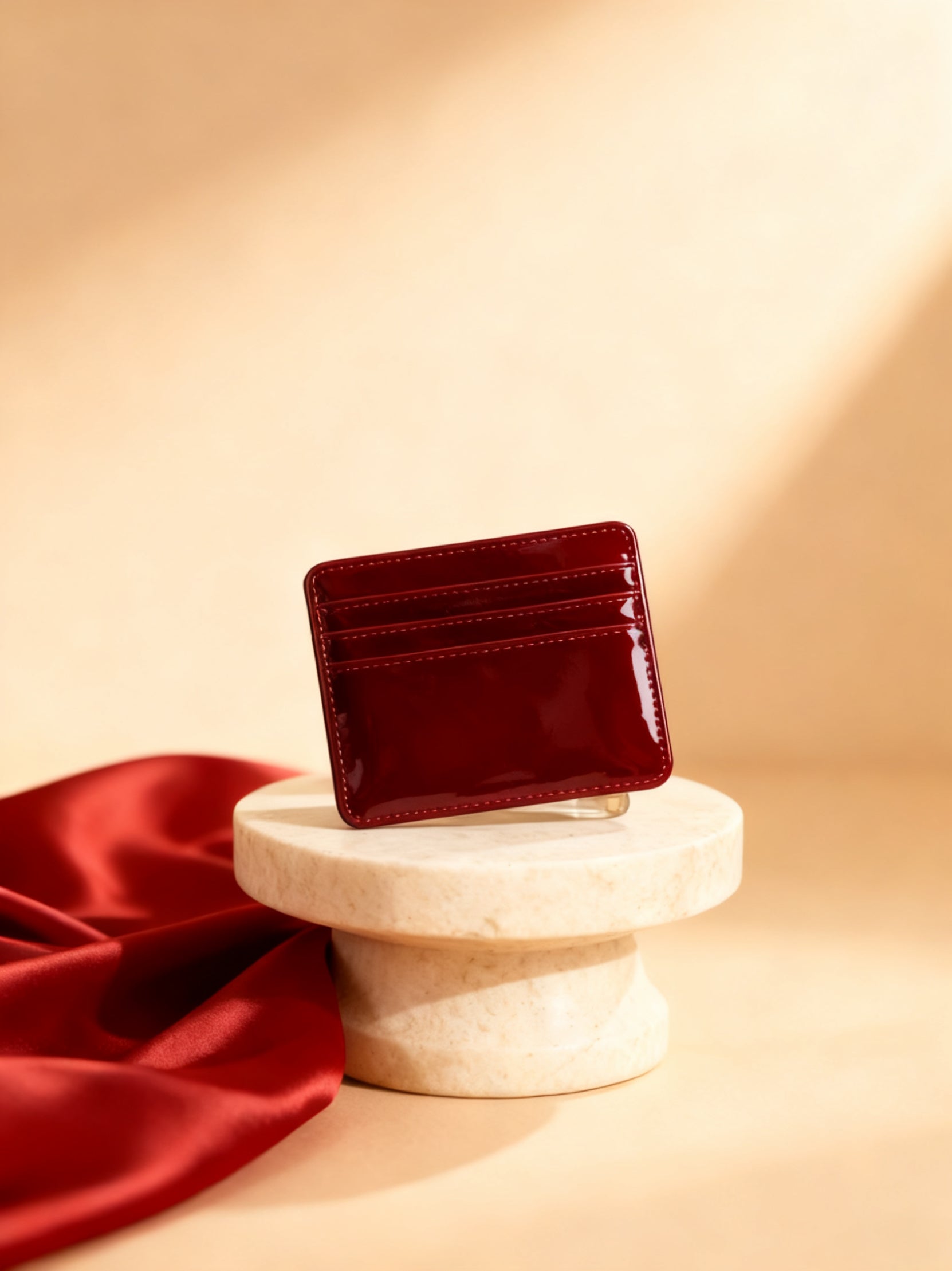 Griotte cardholder Dark Red glossy