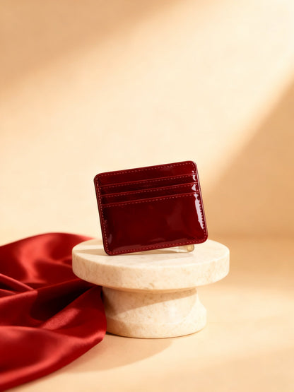 Griotte cardholder Dark Red glossy