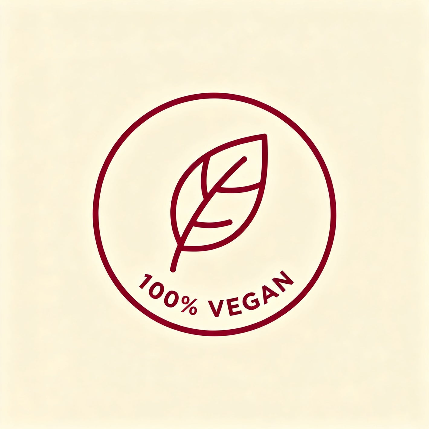 Icon 100% Vegan Siegel Blatt im Kreis