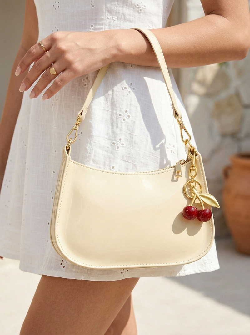 With a white summer dress: fresh contrast