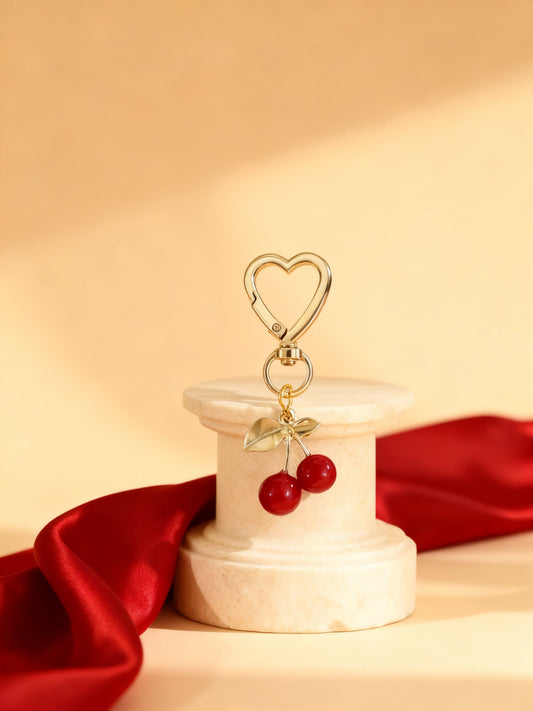 Fleur bag charm studio hero cherry red gold