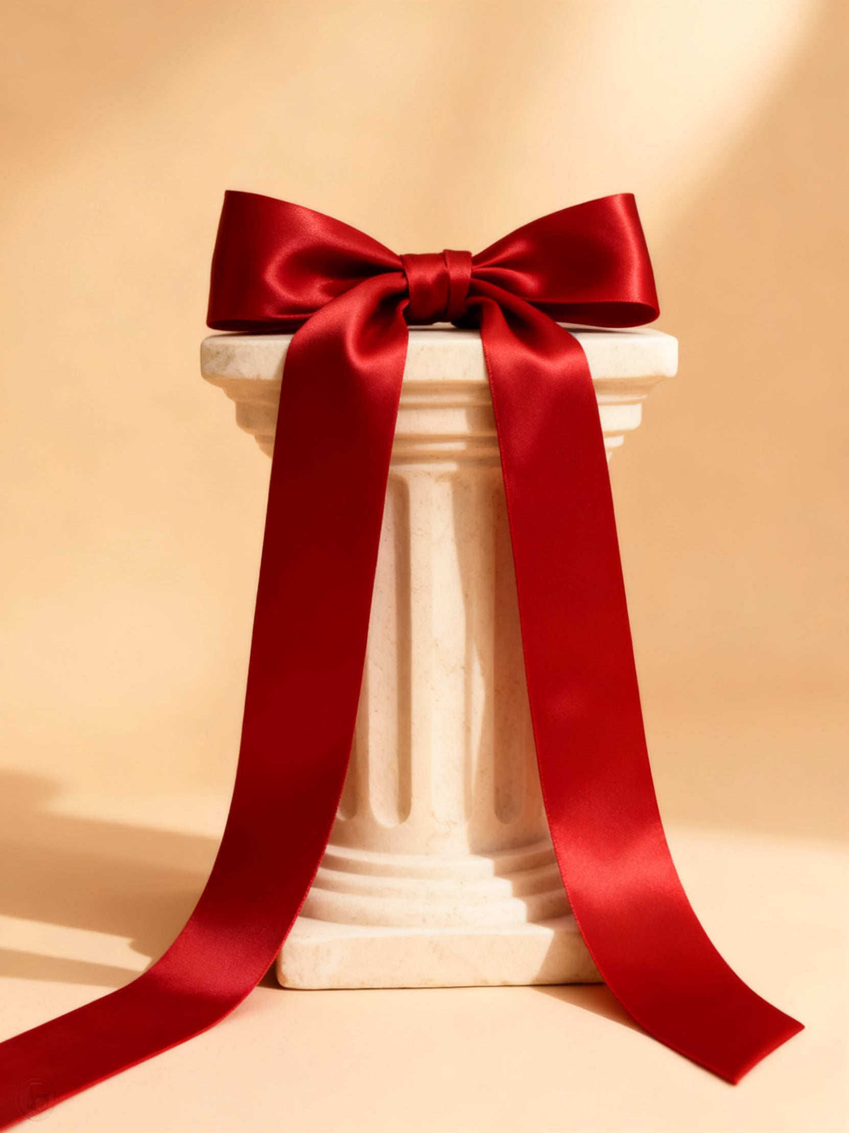 Reine satin ribbon cherry red bag scarf studio hero